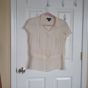 Ann Taylor White Sheer Blouse